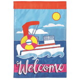 Dicksons M011127 Flag Pontoon Boat Welcome 13X18