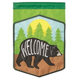 Dicksons M011144 Flag Welcome Black Bear Polyester 13X18