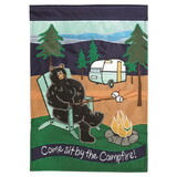 Dicksons M011239 Flag Campfire Bear Polyester 13X18