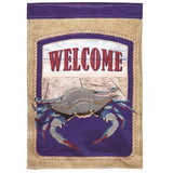 Dicksons M011312 Flag Welcome Blue Crab Polyester 13X18
