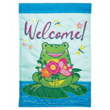 Dicksons M011321 Flag Frog Welcome Polyester 13X18