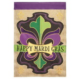 Dicksons M011346 Flag Happy Mardi Gras Green Burlap 13X18