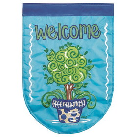 Dicksons M011351 Flag Welcome Topiary Shaped 13X18