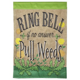 Dicksons M011362 Flag Ring Bell Pull Weeds Burlap 13X18