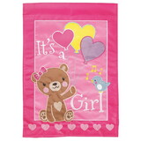Dicksons M011364 Flag Its A Girl Bear Polyester 13X18