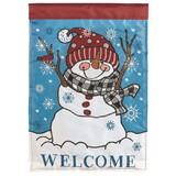 Dicksons M011430 Flag Snowman Welcome Polyester 13X18