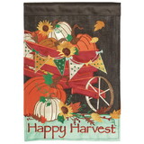 Dicksons M011435 Flag Cart Happy Harvest Polyester 13X18