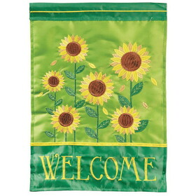 Dicksons M011532 Flag Welcome Sunflower Polyester 13X18