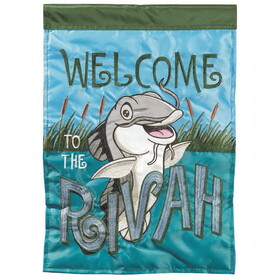 Dicksons M011535 Flag Welcome To The Rivah Fish 13X18