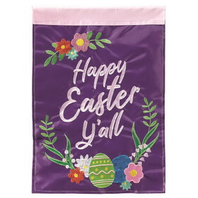 Dicksons M011566 Flag Happy Easter Purple Polyester 13X18