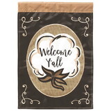 Dicksons M011582 Flag Welcome Yall Cotton Burlap 13X18