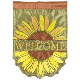 Dicksons M011629 Flag Welcome Sunflowers Shaped 13X18