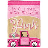 Dicksons M011670 Flag Truck Pink In October Burlap 13X18