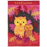 Dicksons M011673 Flag Welcome Fall Owls Polyester 13X18