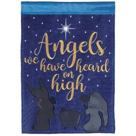 Dicksons M011695 Flag Angels We Have Heard Burlap 13X18