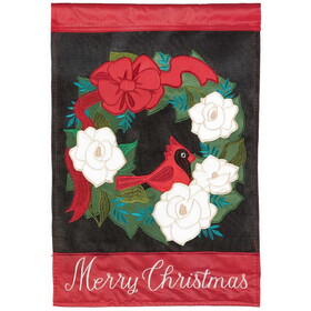 Dicksons M011720 Flag Merry Christmas Cardinal 13X18