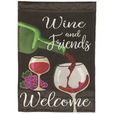 Dicksons M011753 Flag Wine And Friends Welcome 13X18