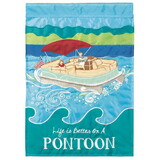 Dicksons M011804 Flag Life Is Better On A Pontoon 13X18