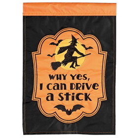 Dicksons M011848 Flag Witch Yes I Can Drive A Stick 13X18