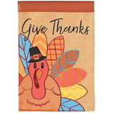 Dicksons M011855 Flag Turkey Give Thanks Polyester 13X18