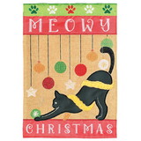 Dicksons M011865 Flag Cat Meowy Christmas Polyester 13X18