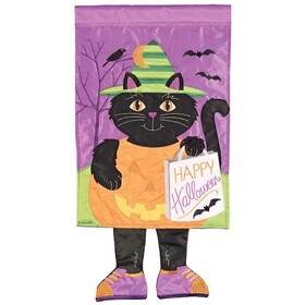 Dicksons M011873 Crazy Leg Black Cat Happy Halloween