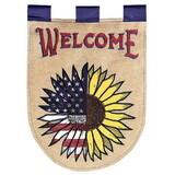 Dicksons M011918 Flag Patriotic Sunflower Welcome 13X18