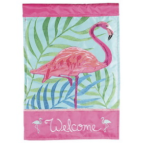 Dicksons M011950 Flag Welcome Flamingo 13X18