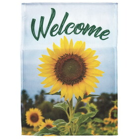 Dicksons M070082 Flag Welcome Sunflower Polyester 30X44