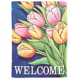 Dicksons M070188 Flag Welcome Tulips Polyester 30X44