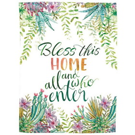 Dicksons M070214 Flag Bless This Home Succulents 30X44