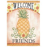 Dicksons M070215 Flag Welcome Friends Pineapple 30X44
