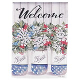 Dicksons M070252 Flag Welcome Red White Blue Blooms 30X44