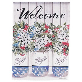 Dicksons M070252 Flag Welcome Red White Blue Blooms 30X44