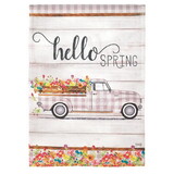 Dicksons M080013 Flag Truck Hello Spring Polyester 13X18