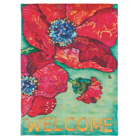 Dicksons M080022 Flag Welcome Red Poppy Polyester 13X18