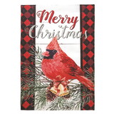 Dicksons M080035 Flag Merry Christmas Cardinal 13X18