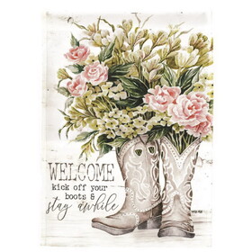 Dicksons M080147 Flag Welcome Kick Off Your Boots 13X18