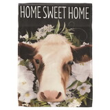 Dicksons M080154 Flag Home Sweet Home Cow Floral 13X18