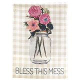 Dicksons M080157 Flag Bless This Mess Jar Flowers 13X18