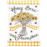 Dicksons M080219 Flag Honey Bees Flowers Polyester 13X18