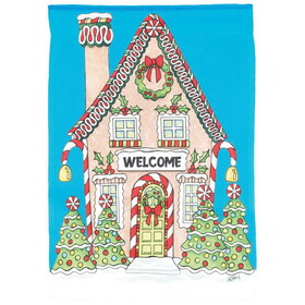 Dicksons M080230 Flag Gingerbread House Welcome 13X18