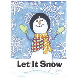 Dicksons M080231 Flag Snowman Let It Snow Polyester 13X18