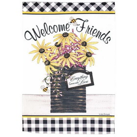 Dicksons M080235 Flag Welcome Friends Polyester 13X18