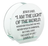 Dicksons MCH12SR Tealight Holder I Am The Light John 8:12