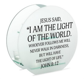 Dicksons MCH12SR Tealight Holder I Am The Light John 8:12