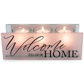 Dicksons MCHPRT14BH Tealight Welcome To Our Home Blush