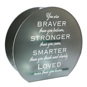 Dicksons MCHR3GY Candleholder You Are Braver Quote