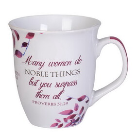 Dicksons MUG105PW Mug Proverbs 31 Woman Pink White Leaves