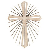 Dicksons MWC-388 Wood With Metal Starburst Wall Cross